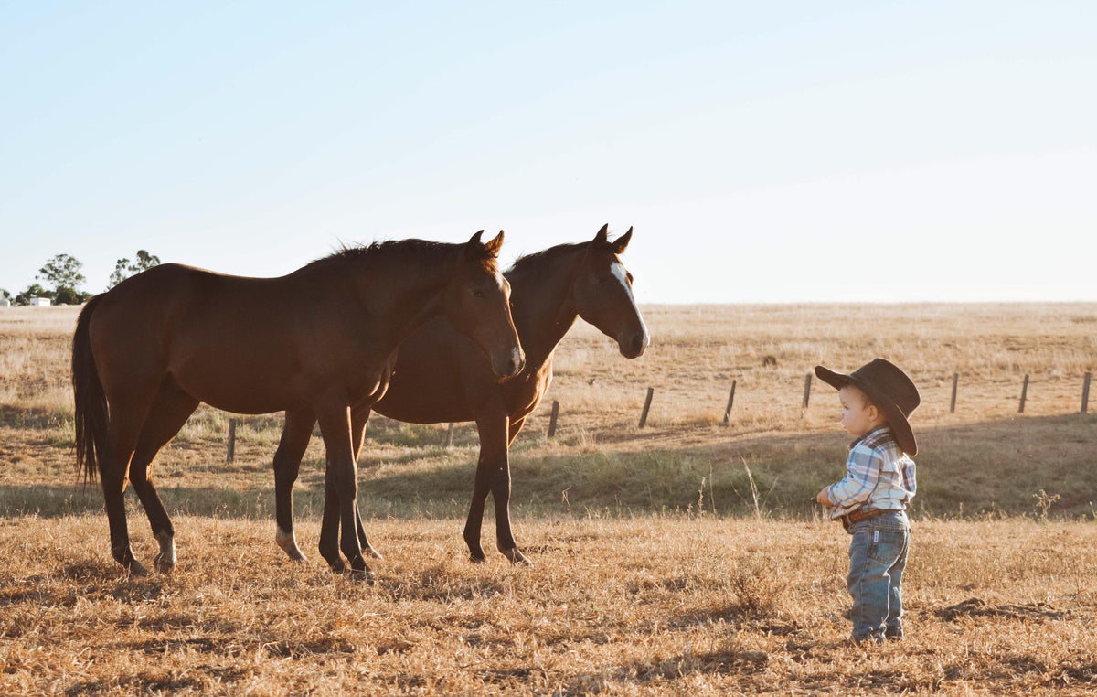 Sustainable children's western clothing made from organic cotton and recycled packaging
