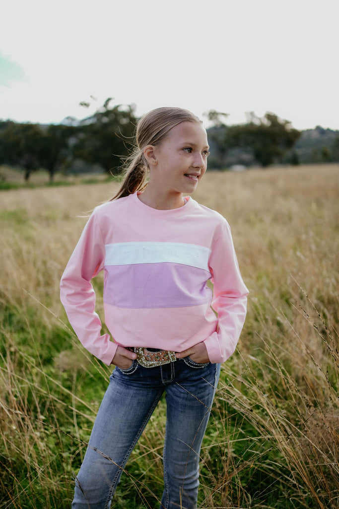 "Darla" Fairy Floss Girl Long Sleeve Tee-Little Windmill Clothing Co