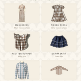 "Mae Baby" Gingham Flutter Romper