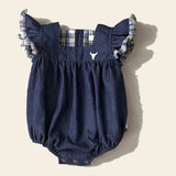 "Peta" Country Plaid Flutter Romper