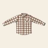 "Robert" Boys Brown Gingham Western Shirt