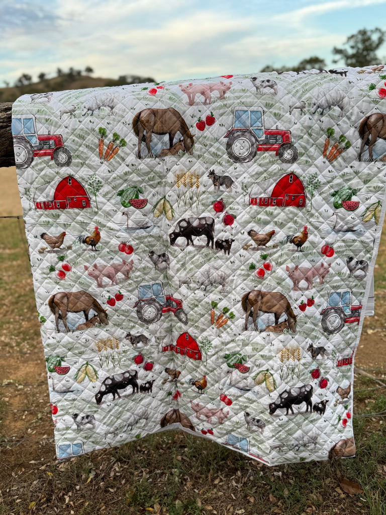 Farm Animal Coverlet/Duvet Insert - 2 in 1-Little Windmill Clothing Co