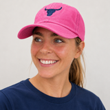 Baseball cap one size side view showing structured country style baseball cap