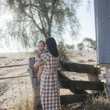 Gingham maxi dress full length