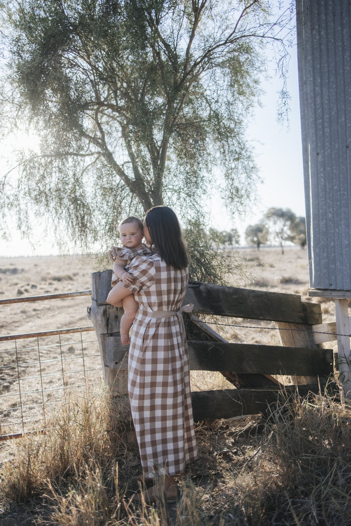 Gingham maxi dress full length
