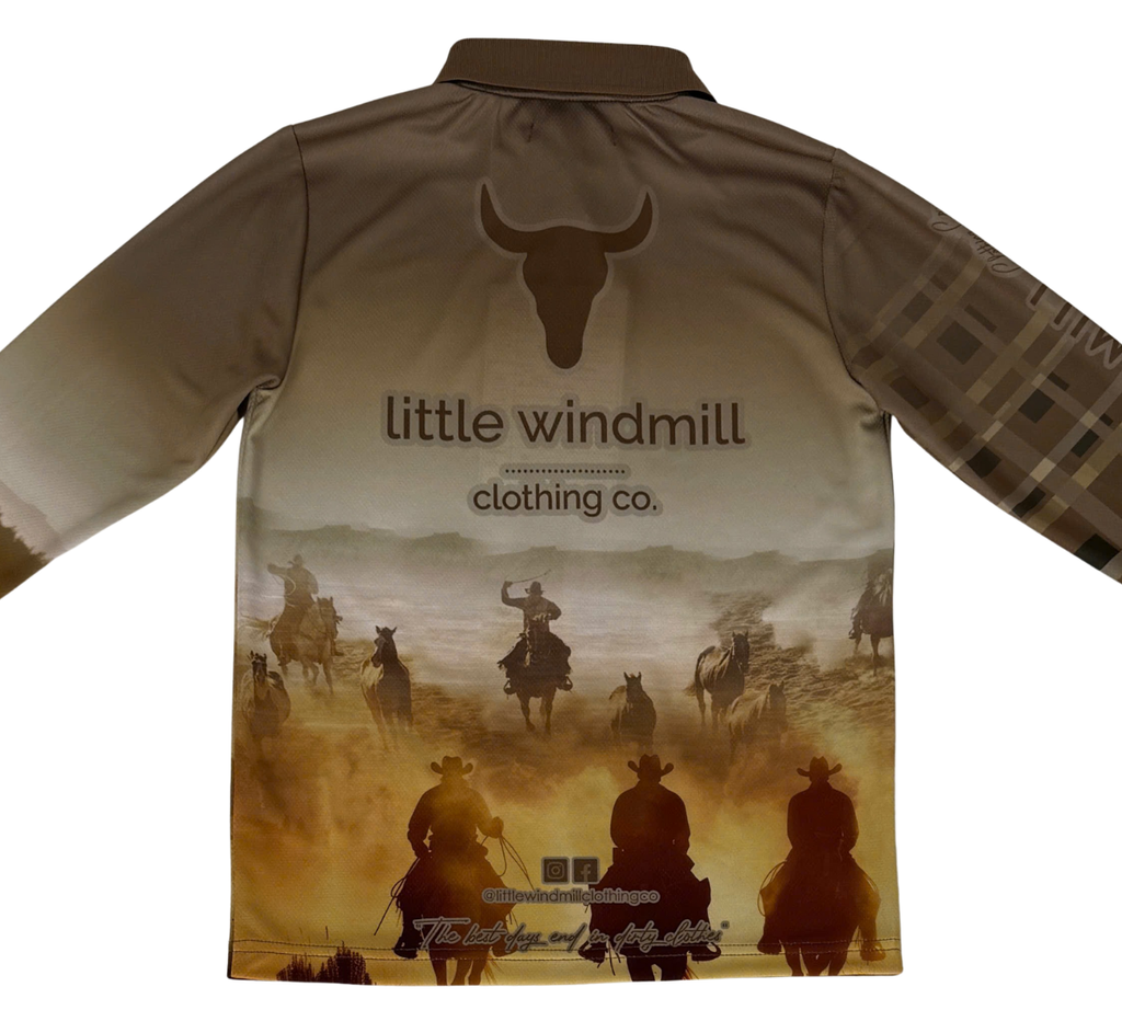 PRE-ORDER Cowboy Up Fishing Long Sleeve Shirt-Little Windmill Clothing Co