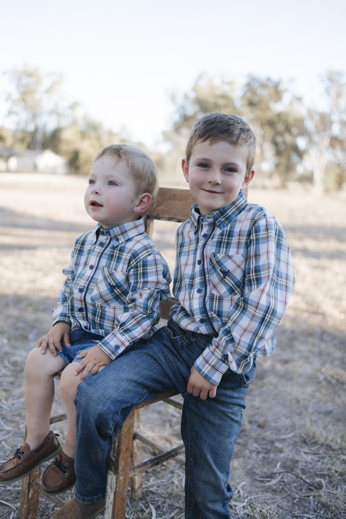 Baby boys blue plaid bodysuit