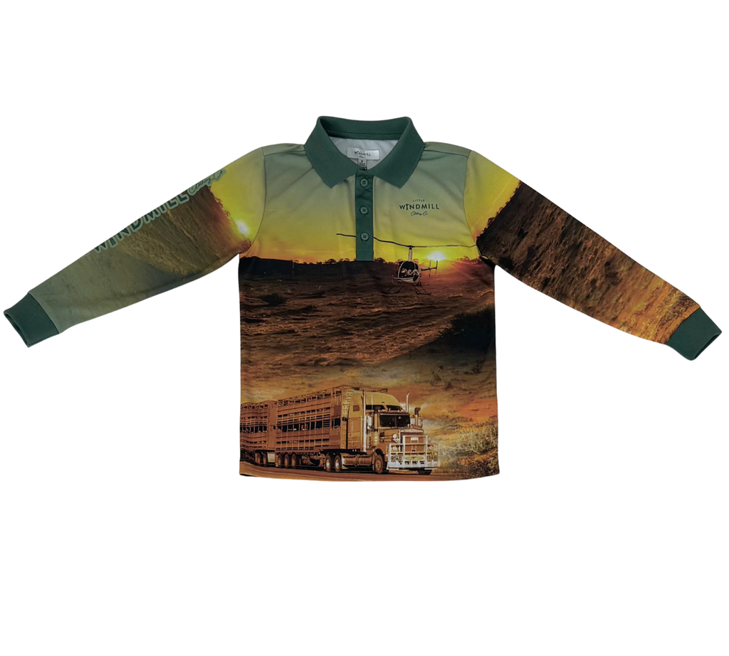 PRE-ORDER Truckin Fishing Long Sleeve Shirt-Little Windmill Clothing Co