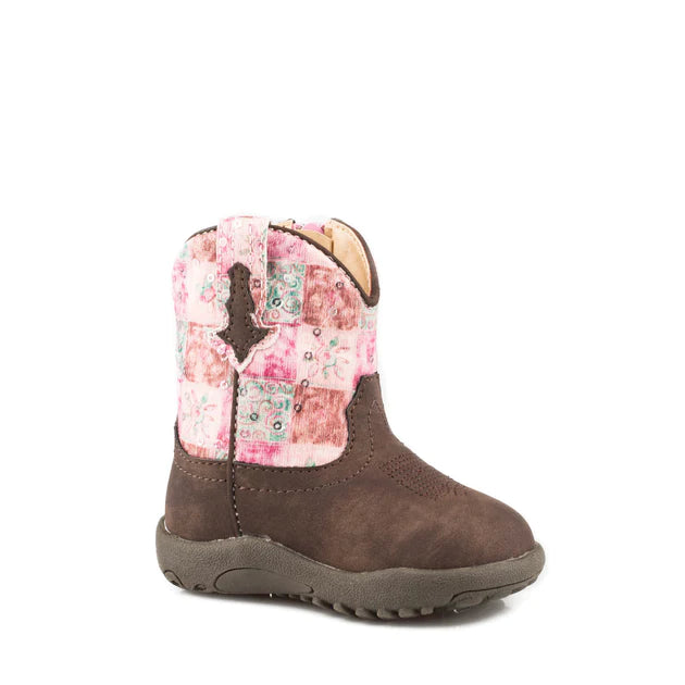 Cowbaby Floral Shine Roper Boots-Little Windmill Clothing Co