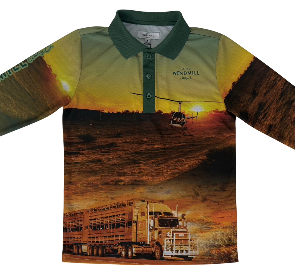 PRE-ORDER Truckin Fishing Long Sleeve Shirt-Little Windmill Clothing Co