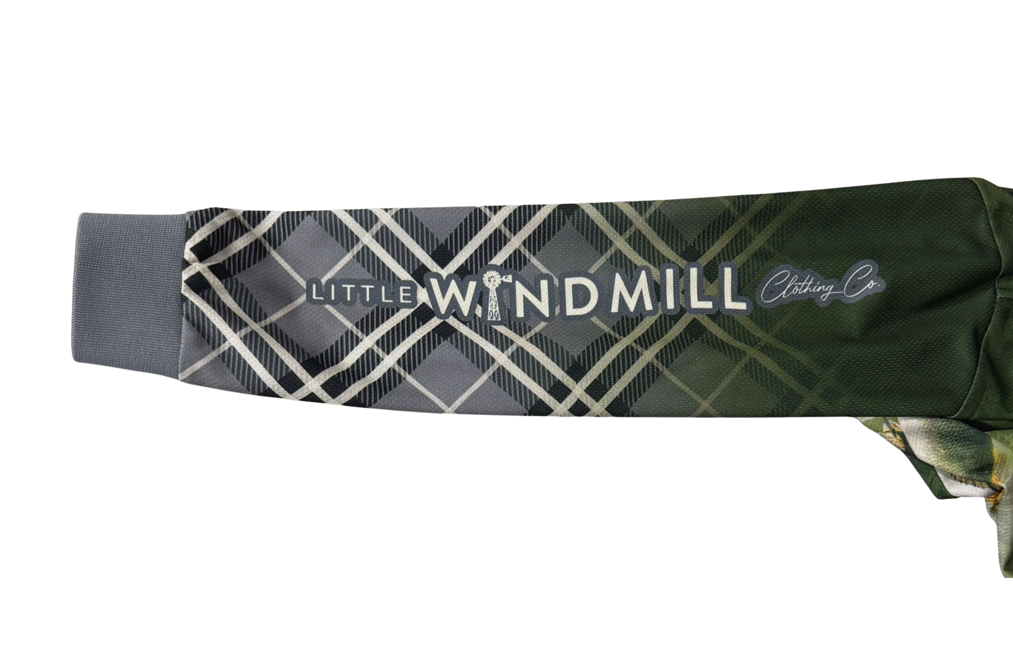 Hunting Scrub Green Long Sleeve Fishing Shirt-Little Windmill Clothing Co