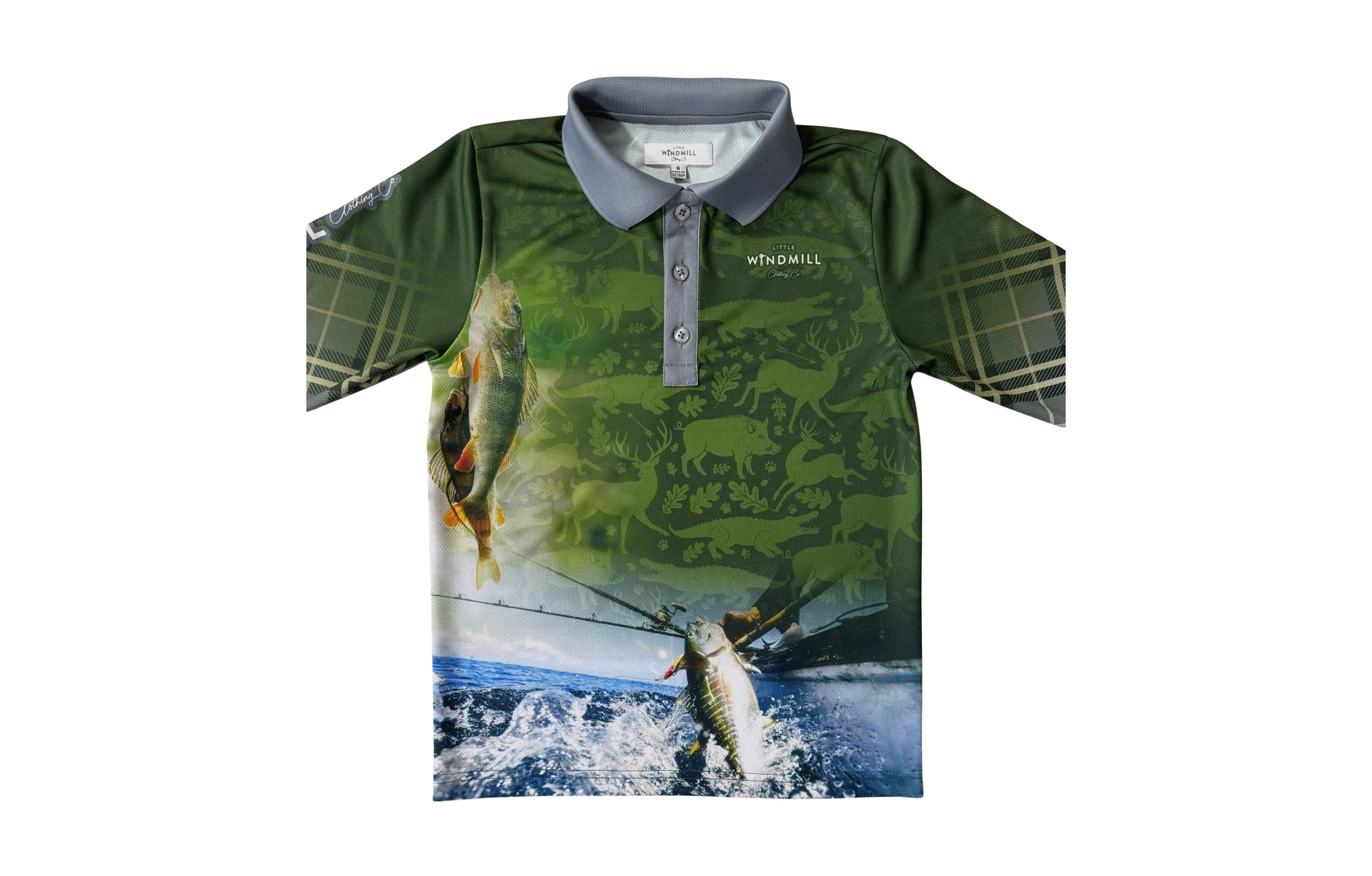 Hunting Scrub Green Long Sleeve Fishing Shirt-Little Windmill Clothing Co