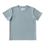 Embroidered Tee - Kids - Powder Blue-Little Windmill Clothing Co