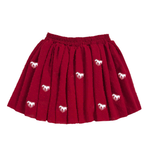 Rena deep red textured tutu texture close-up showing layered tulle texture in rich red