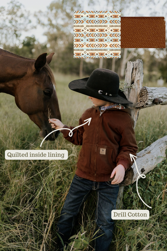 Cotton Drill Jacket - Hazelnut-Little Windmill Clothing Co
