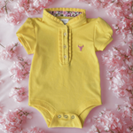 "Larrisa Baby" Butter Yellow Polo Romper-Little Windmill Clothing Co