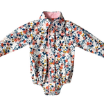 "Milla" Floral Dream Long Sleeve Romper-Little Windmill Clothing Co