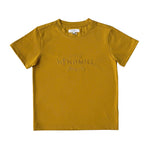 Embroidered Tee - Kids - Mustard-Little Windmill Clothing Co