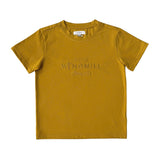 Embroidered Tee - Kids - Mustard-Little Windmill Clothing Co