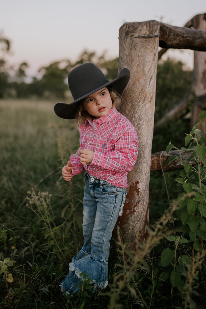 "Lorelai" Purple Piped Yoke Western Long Sleeve Shirt-Little Windmill Clothing Co