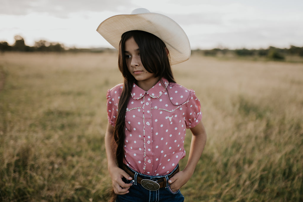 "CT" Spotty Vintage Short Sleeve Shirt-Little Windmill Clothing Co