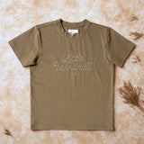 LIMITED EDITION Embroidered Tee - Kids - DUST BROWN-Little Windmill Clothing Co
