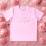 LIMITED EDITION Embroidered Tee - Kids - SOFT PINK-Little Windmill Clothing Co