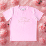 LIMITED EDITION Embroidered Tee - Kids - SOFT PINK-Little Windmill Clothing Co