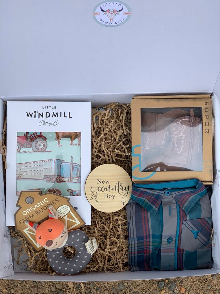 Country Baby Hamper-Little Windmill Clothing Co