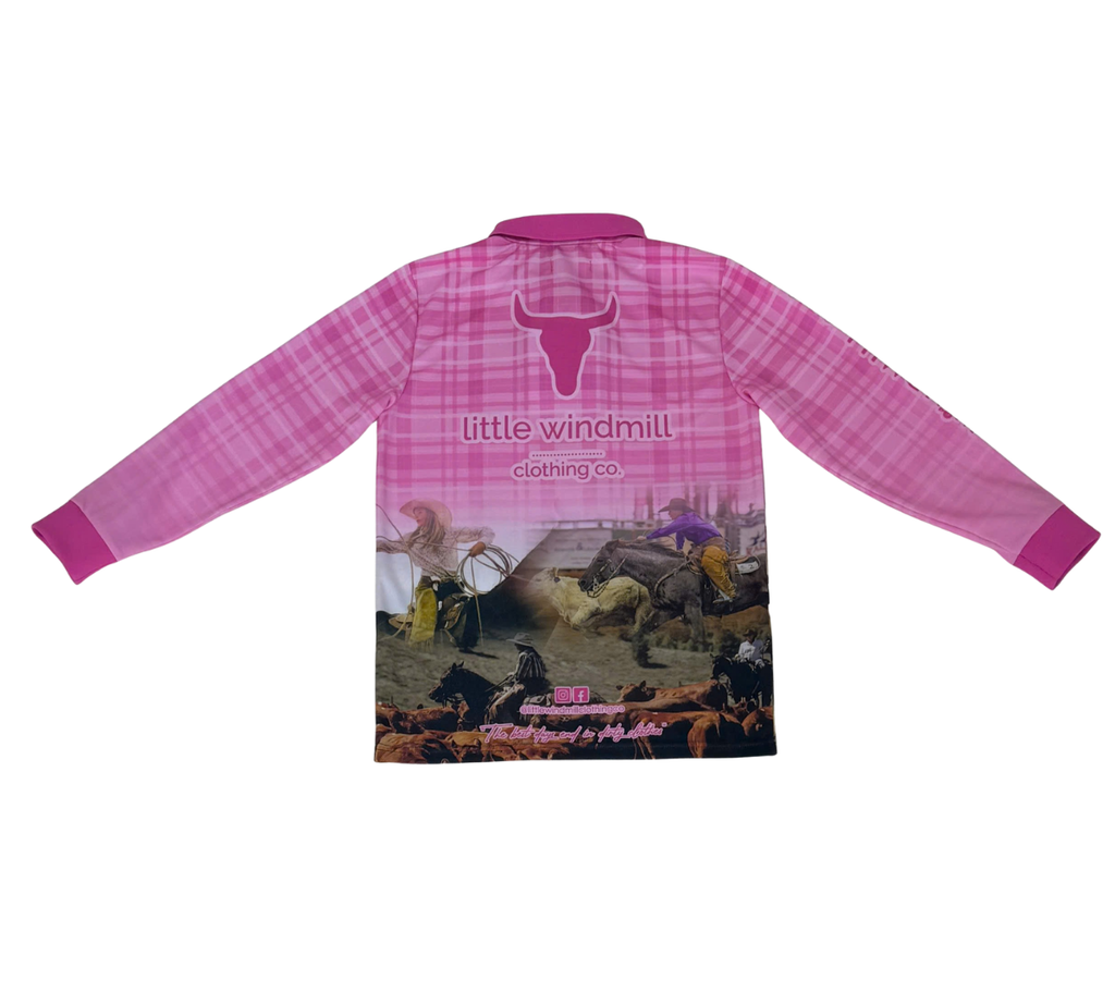 PRE-ORDER Horses Running Fishing Long Sleeve Shirt-Little Windmill Clothing Co