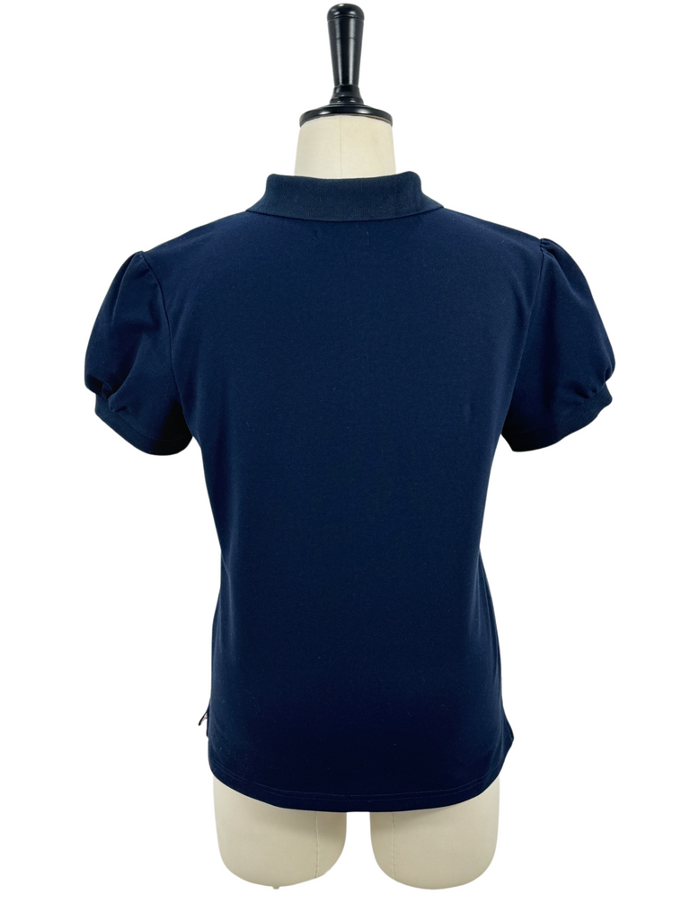 NURSING "Frances" Relax Fitted Women's Navy Floral Contrast Polo-Little Windmill Clothing Co