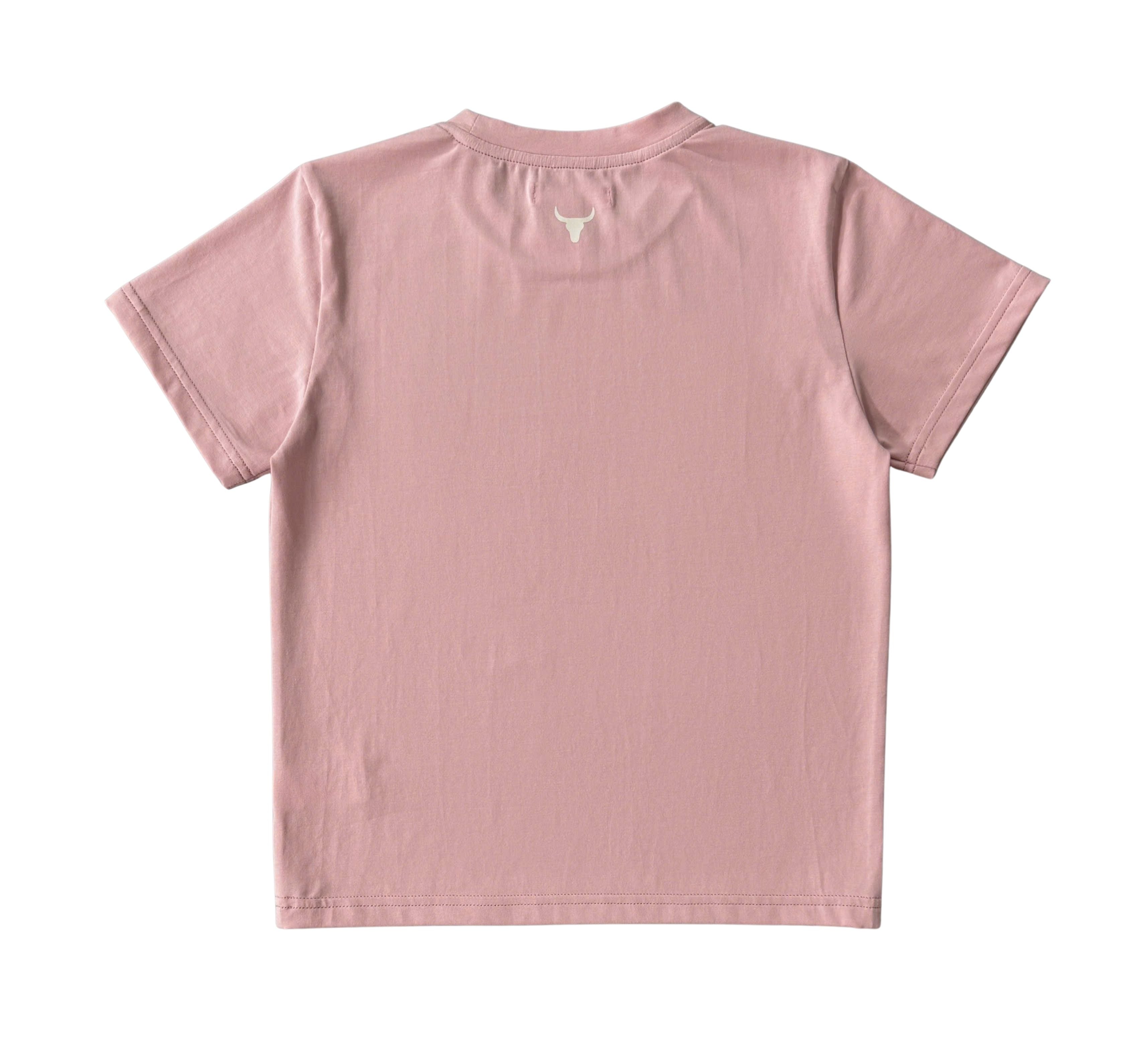 Country Girl Glitter Yeehaw graphic kids tee collar detail showing premium tee quality