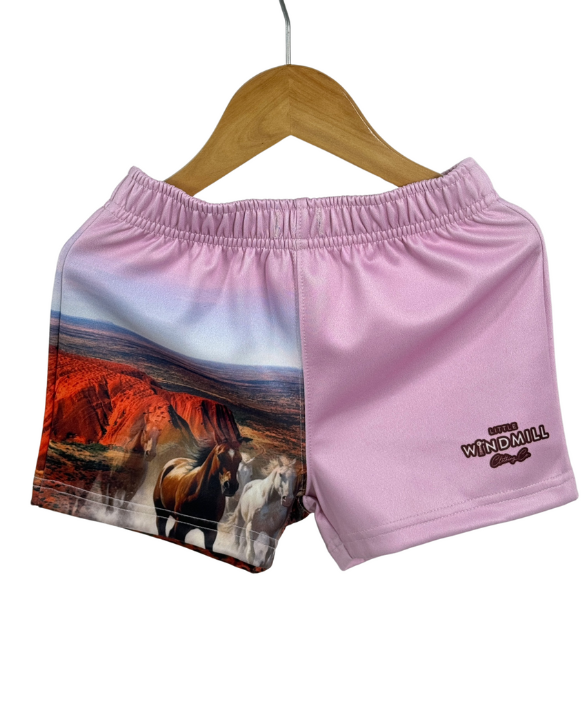 "Pink Sunrise" Shorts-Little Windmill Clothing Co