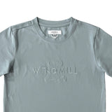 Embroidered Tee - Kids - Powder Blue-Little Windmill Clothing Co