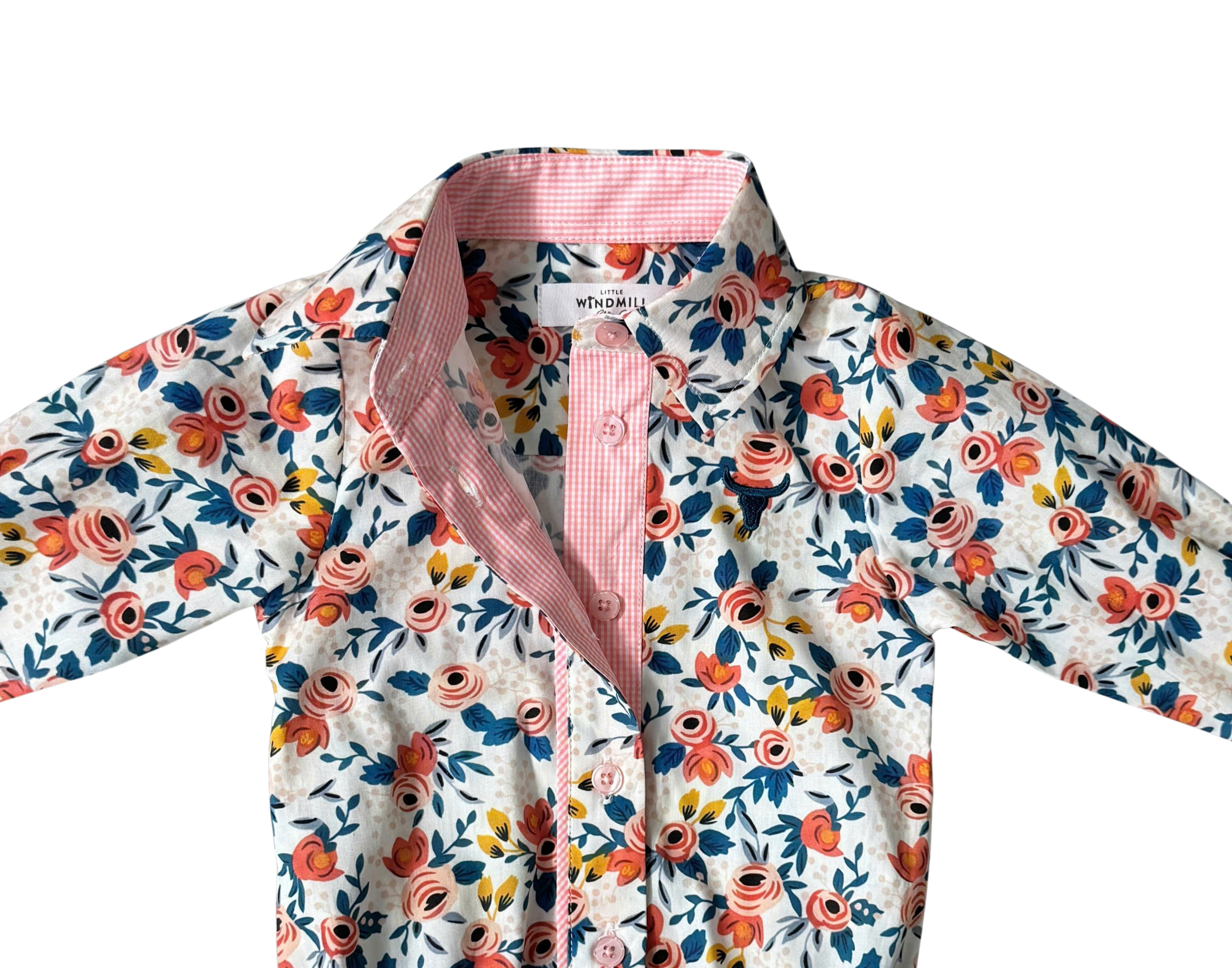 "Milla" Floral Dream Long Sleeve Romper-Little Windmill Clothing Co