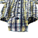 "Dale" Navy Glow Check Long Sleeve Romper-Little Windmill Clothing Co