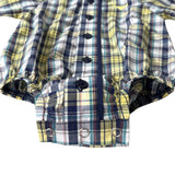 "Dale" Navy Glow Check Long Sleeve Romper-Little Windmill Clothing Co