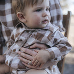 Gingham bodysuit close-up