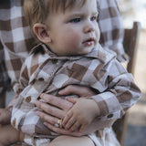 Gingham bodysuit close-up