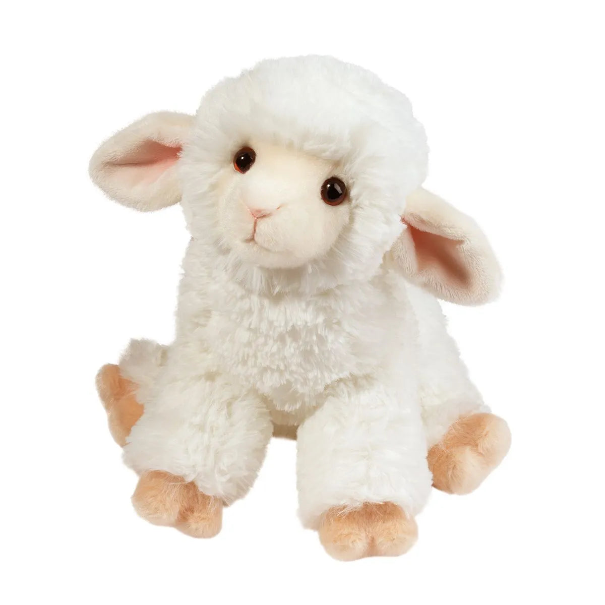 Dollie soft lamb plush toy front view showing sweet white fluffy lamb design perfect country nursery gift
