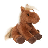 Nellie soft horse plush in tan and cream with embroidered eyes and yarn mane, country nursery gift