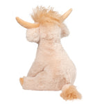 Laddie soft cream Highland cow plush toy side view showing charming details and soft cream colouring