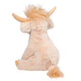 Laddie soft cream Highland cow plush toy side view showing charming details and soft cream colouring