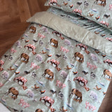 Country Outback cot quilt with removable insert detail showing removable inner and quality cotton cover