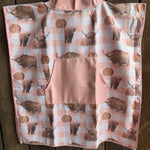 Peach Highlander kids waffle towel fabric close-up showing quality soft waffle cotton texture