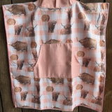 Peach Highlander kids waffle towel fabric close-up showing quality soft waffle cotton texture