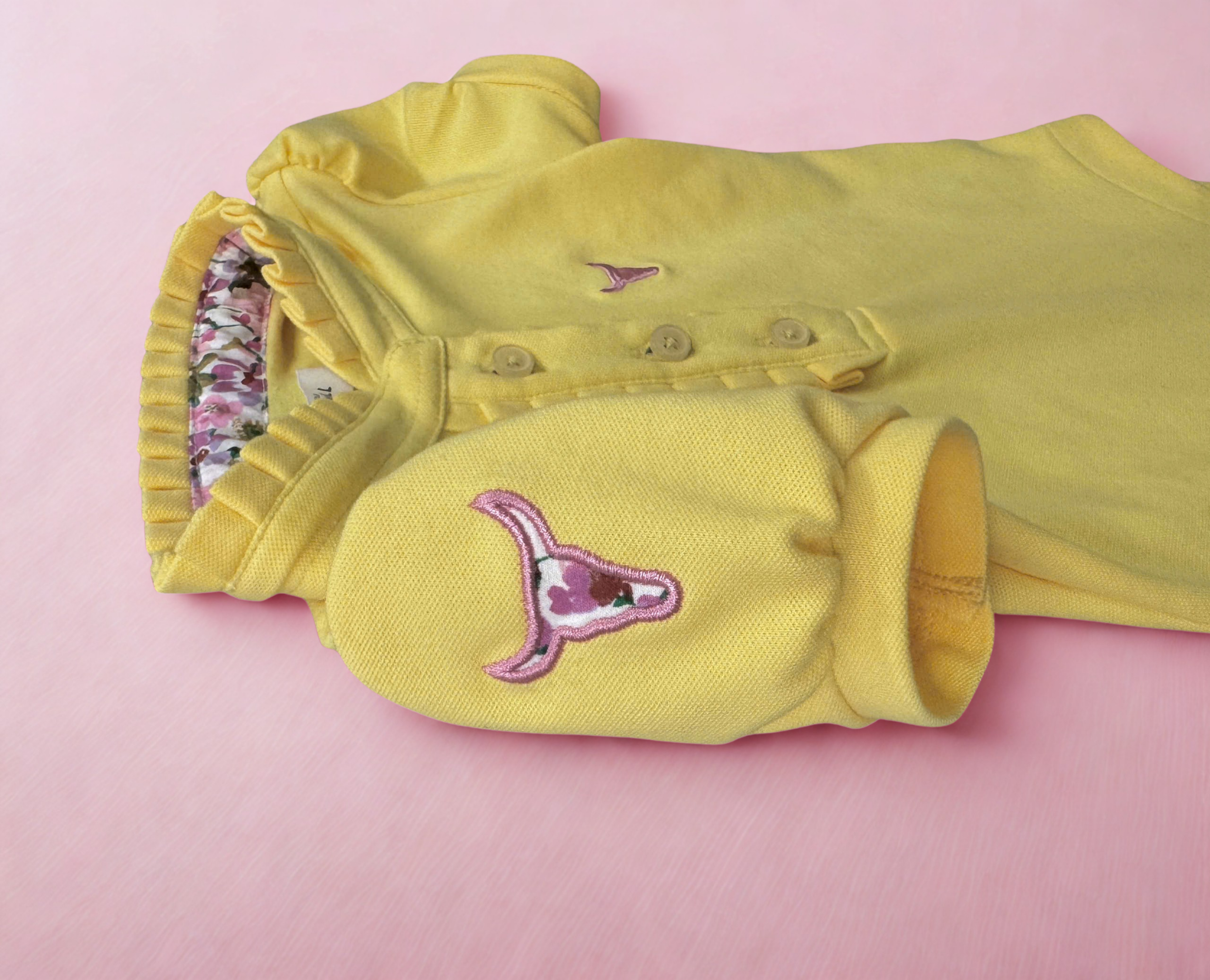 "Larrisa Baby" Butter Yellow Polo Romper-Little Windmill Clothing Co