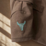 "Clay Baby" Caramel Baby Polo Romper-Little Windmill Clothing Co