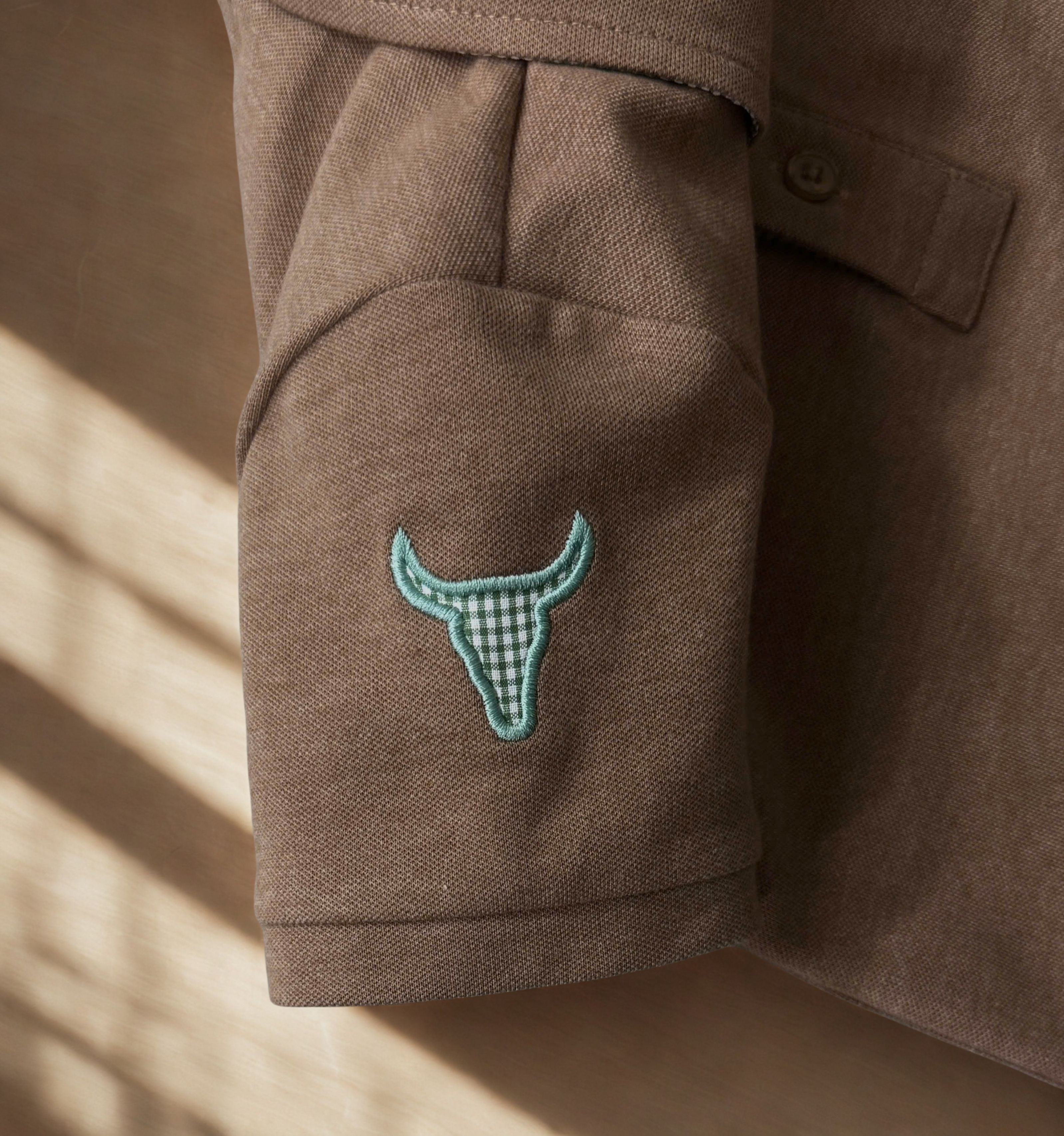 "Clay Baby" Caramel Baby Polo Romper-Little Windmill Clothing Co