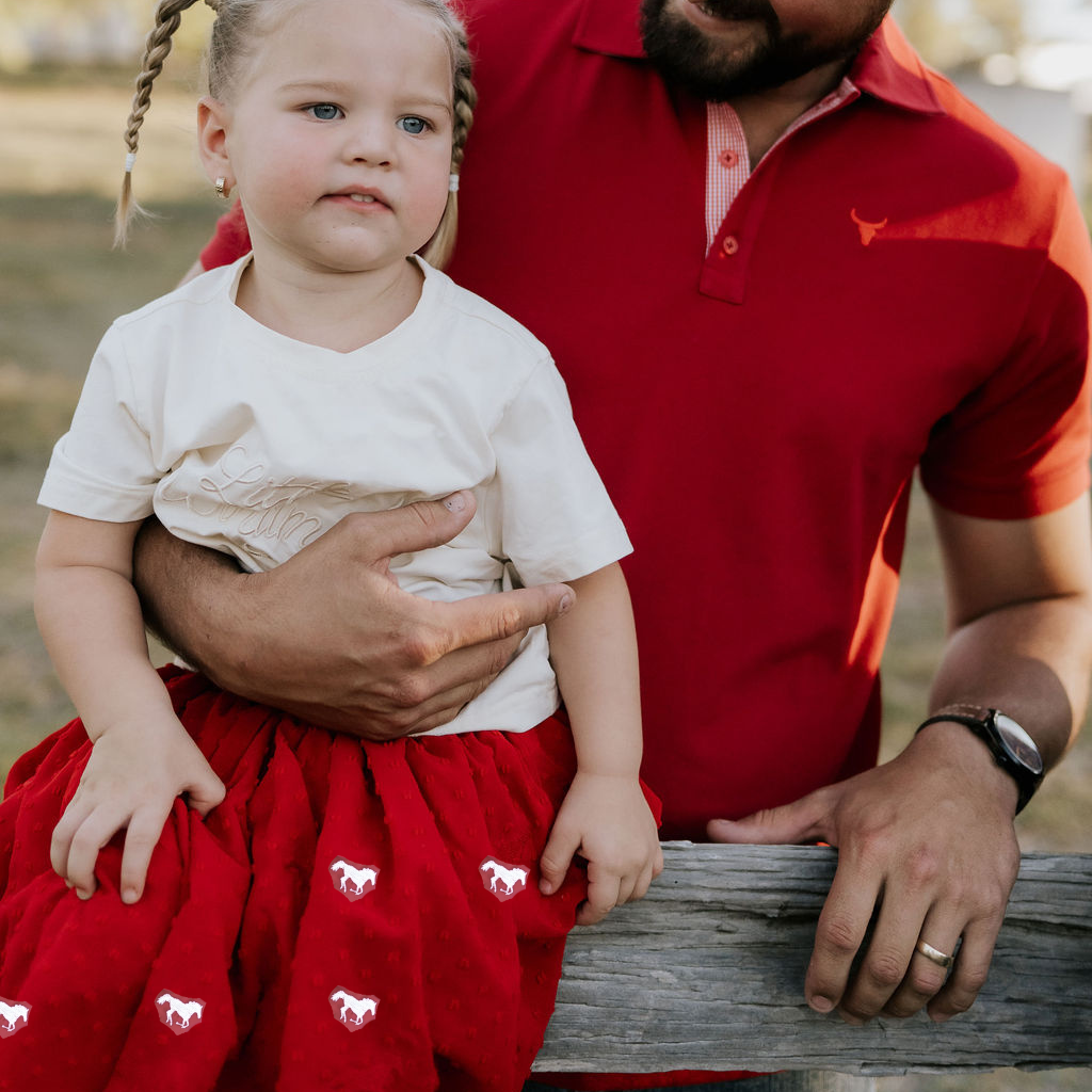 DISCOUNTED "Rena" Deep Red Textured Tutu-Little Windmill Clothing Co